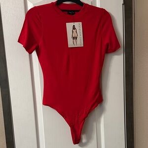 Naked Wardrobe Vibrant Red Bodysuit